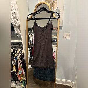 BLACK LACE TRIM SKIMS SLIP DRESS